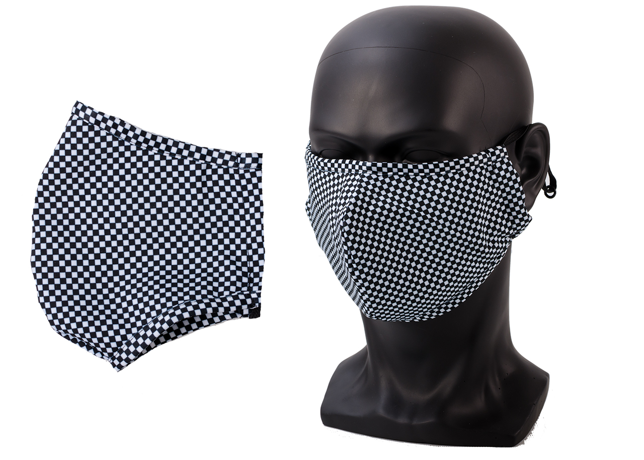 (image for) Anti-dust 100% Pure Cotton mask Face Cover Unise BLK/WHITE CHECK